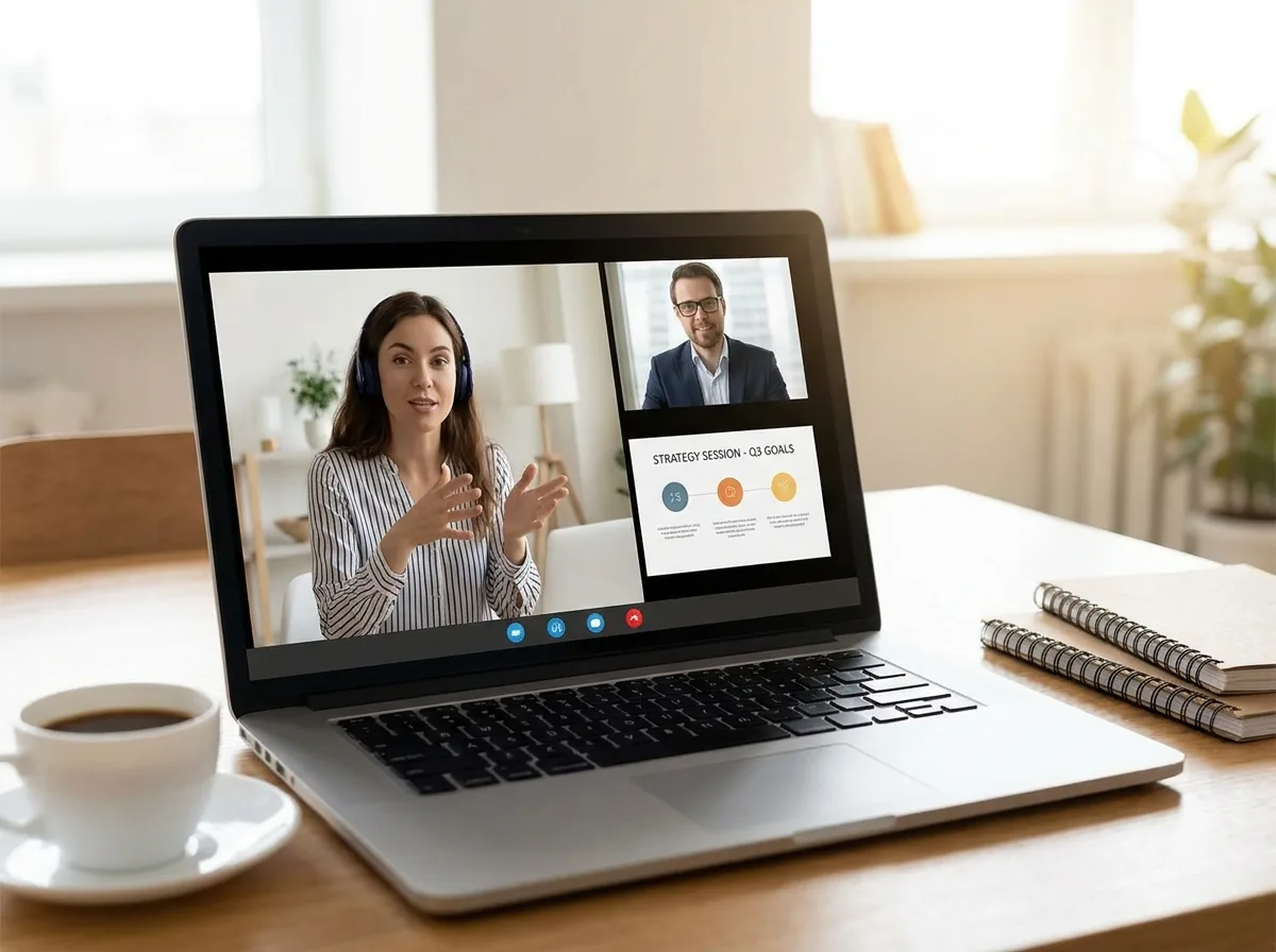A strategy call with AICONIC over video